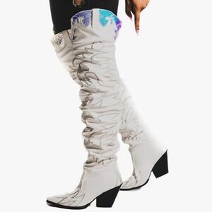 Cape Robbin Over the Knee Boots White Size 10